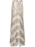 Nina Ricci snakeskin-print mermaid maxi skirt - Neutrals