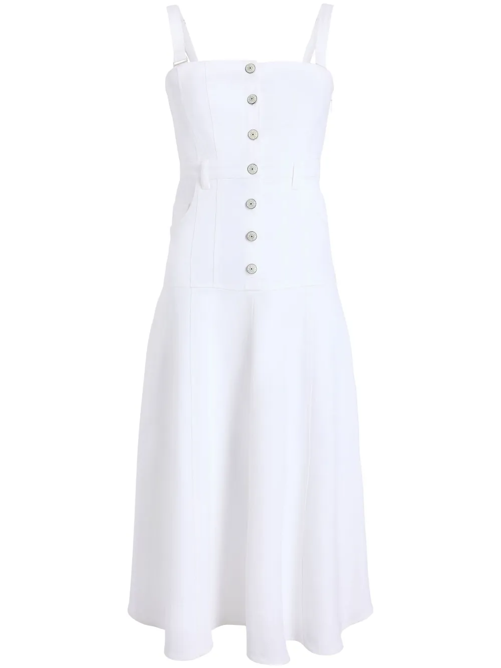 Shop Cinq À Sept Veena Denim Midi Dress In White