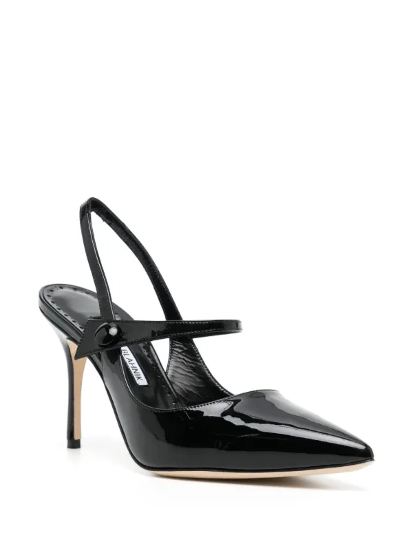 Manolo blahnik black slingback sale