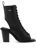 Juun.J 80mm open-toe leather boots - Black