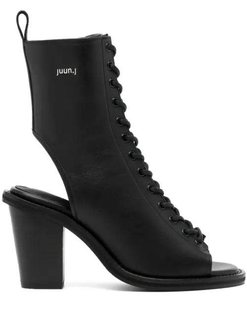 Bottines en cuir à bout ouvert 80 mm - Juun.J - Modalova