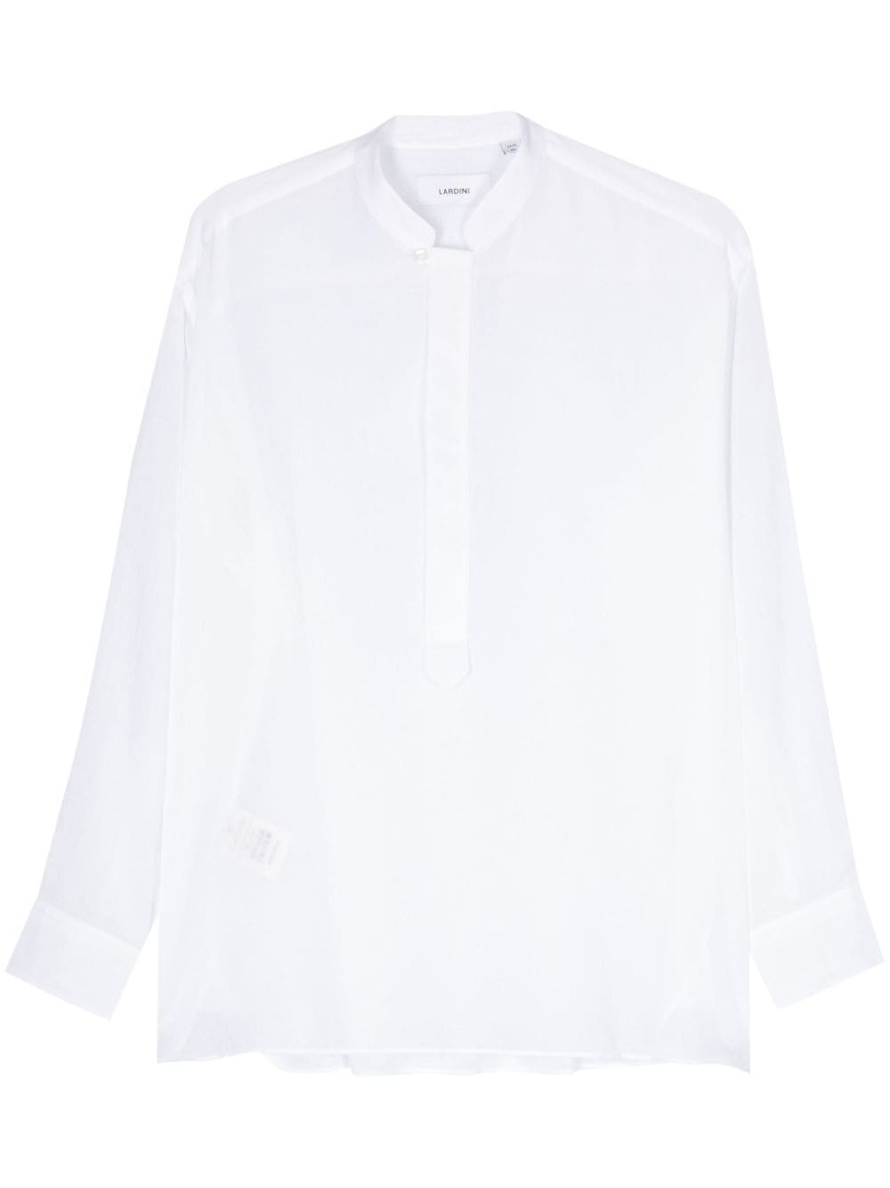 Shop Lardini Semi-sheer Cotton Shirt In White