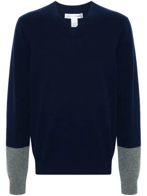 Comme Des Garçons Shirt Shirt Forever colour-block V-neck sweater