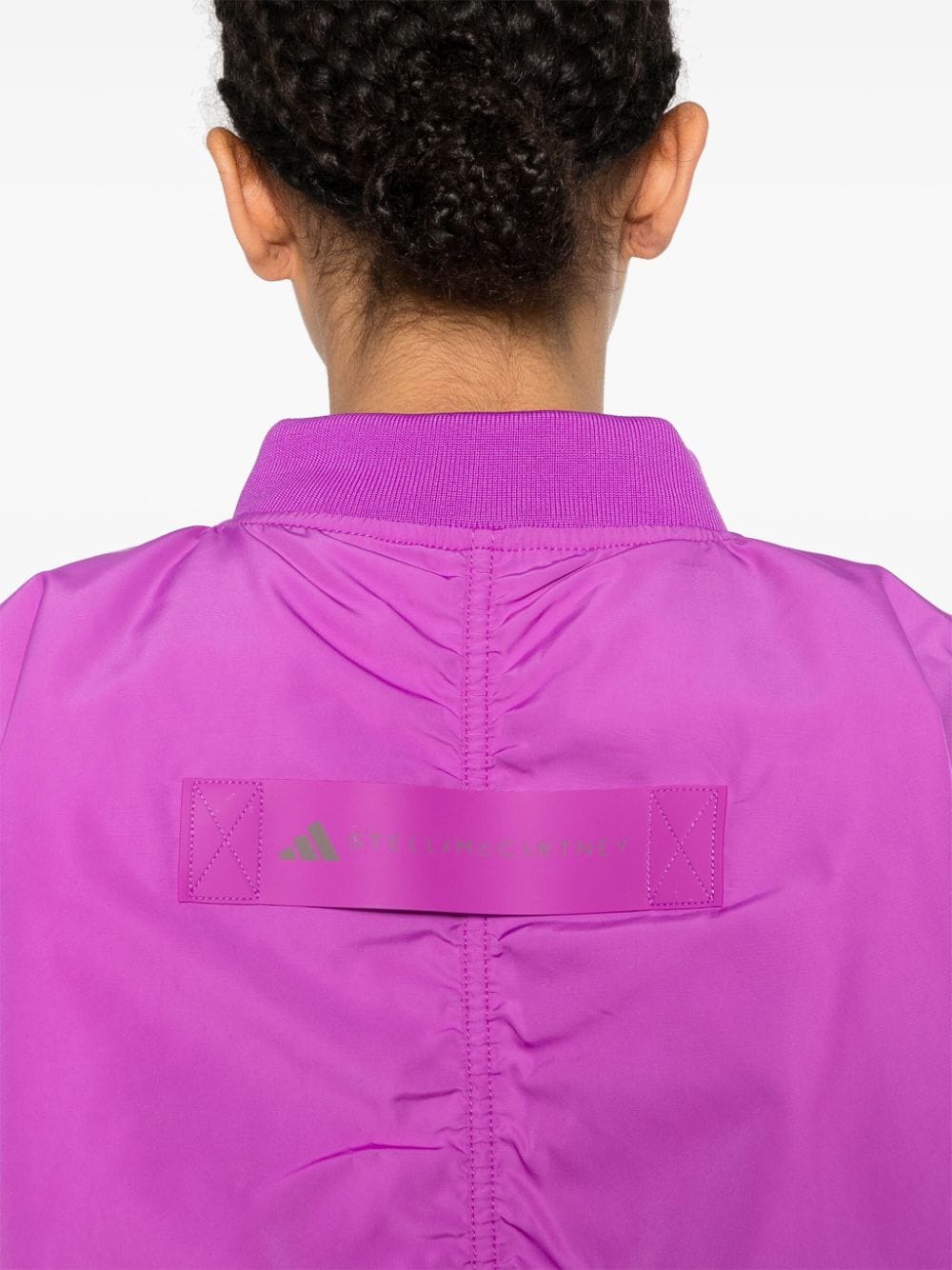 Shop Adidas By Stella Mccartney Logo-appliqué Bomber Jacket In Purple