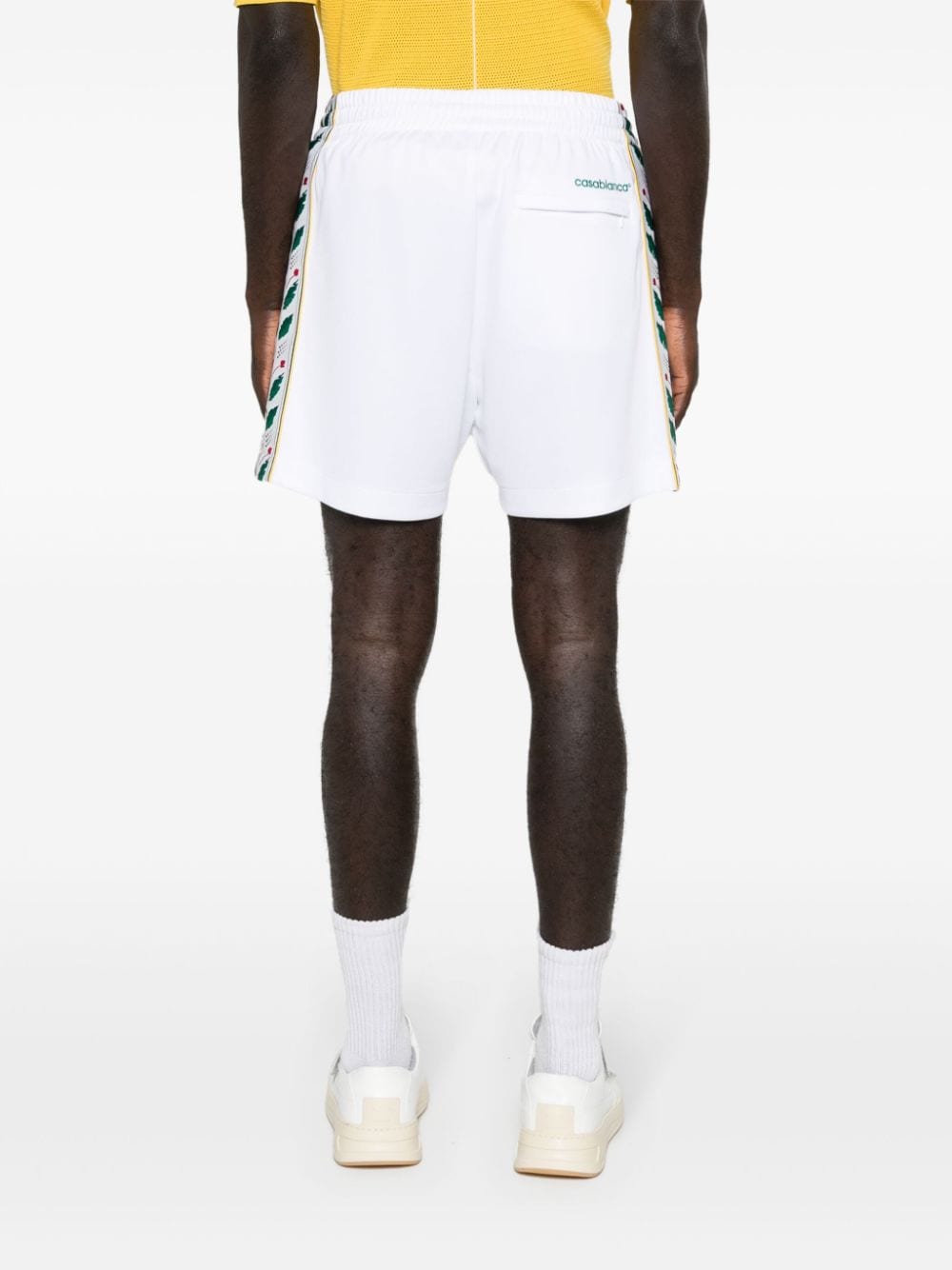 Shop Casablanca Logo-embellished Jersey Shorts In White