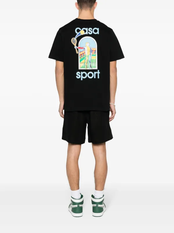 【国内発】CASABLANCA Le Jeu コットン Tシャツ Casablanca Le Jeu organic-cotton T-shirt | Black | FARFETCH