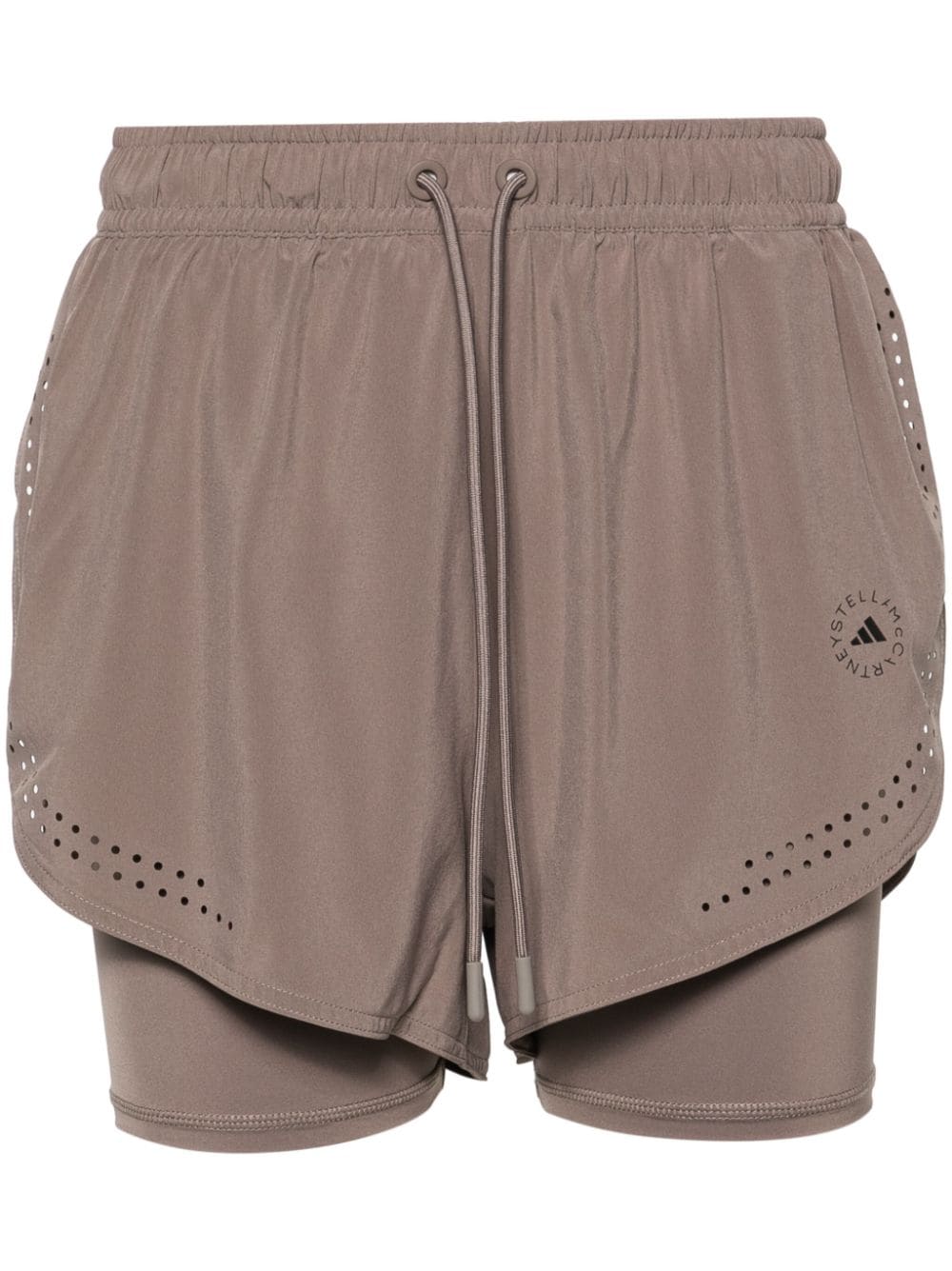 Adidas By Stella Mccartney Truepurpose Perforated Shorts In Brown