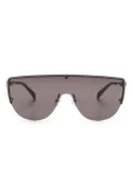 Alexander McQueen Eyewear skull-stud shield-frame sunglasses - Black