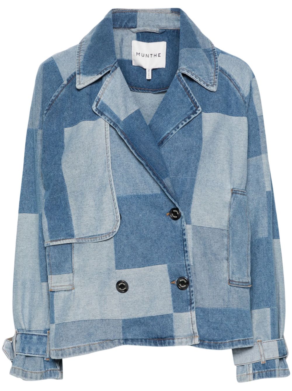 Shop Munthe Moliz Organic Cotton Denim Jacket In Blue