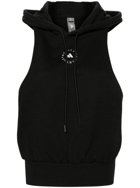 adidas by Stella McCartney logo-print sleeveless hoodie
