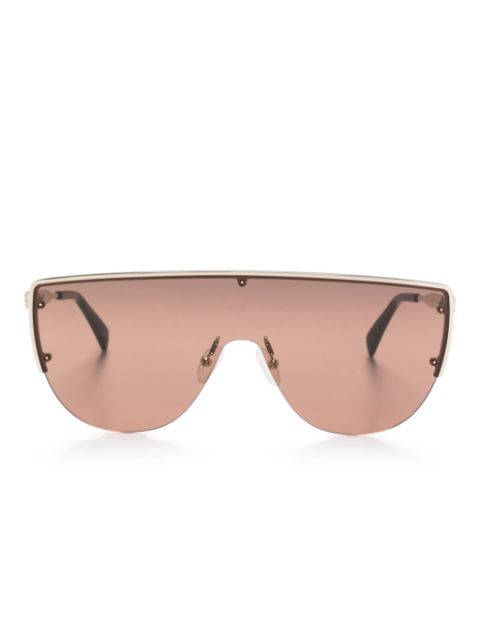 Alexander McQueen Eyewear skull-stud shield-frame sunglasses Men