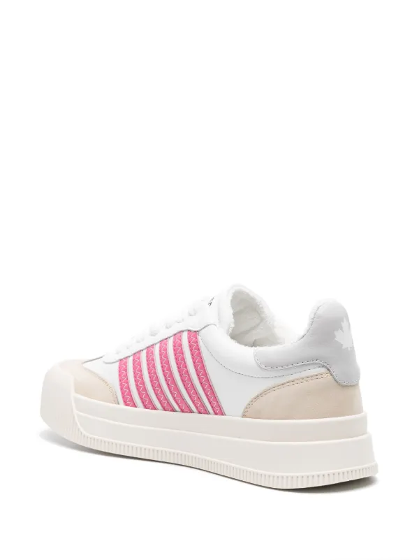 DSQUARED2 Striped lace-up Sneakers | White | FARFETCH JO