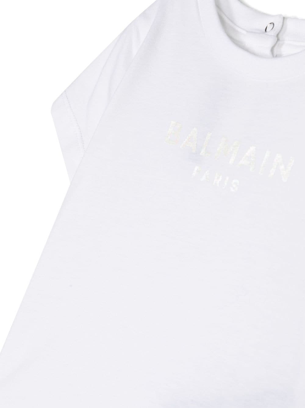 Shop Balmain Logo-print Cotton T-shirt In White