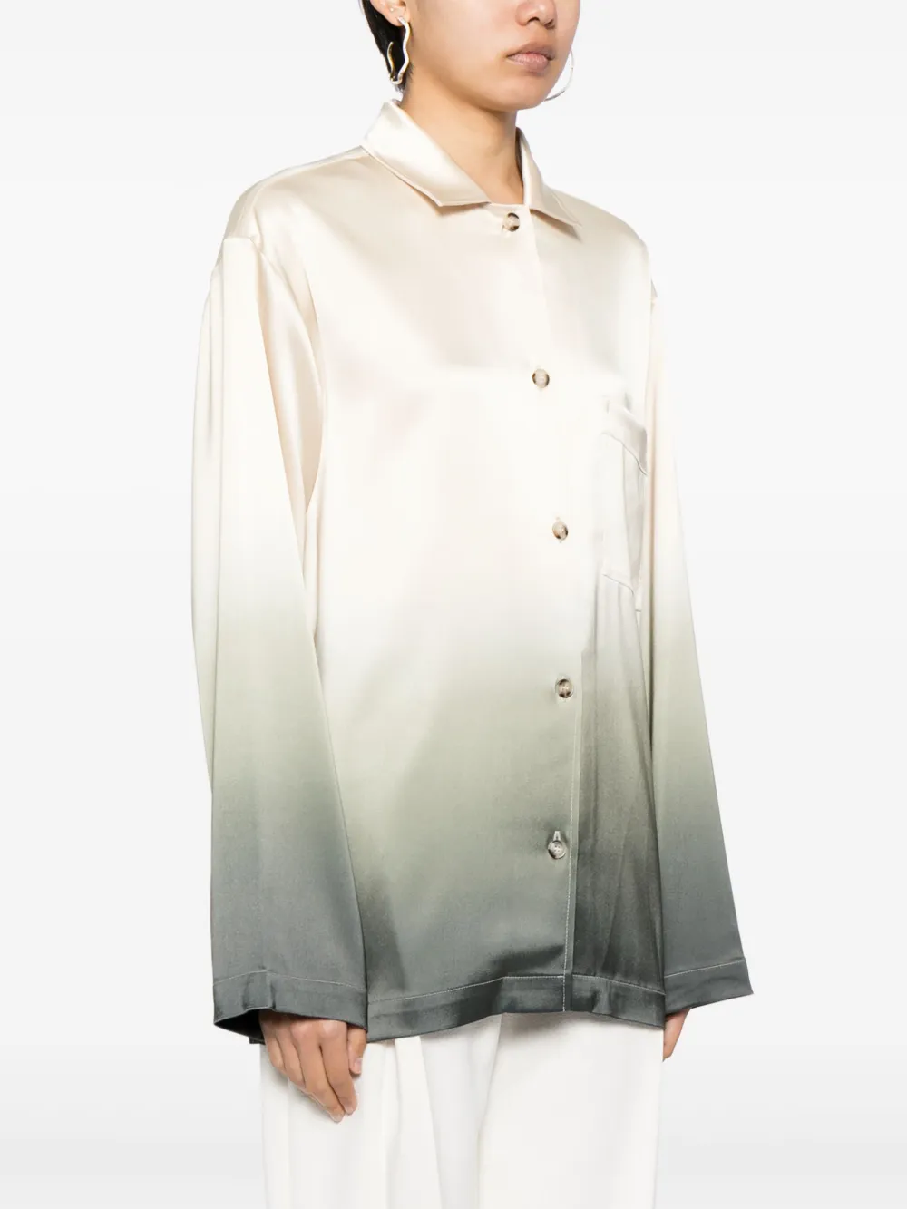 Shop Nanushka Jelmer Ombré-effect Satin Shirt In Multicolour