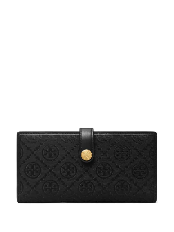 ★Tory Burch★T Monogram Zip Slim Wallet T Monogram Embossed Zip Slim Wallet: Women's Designer