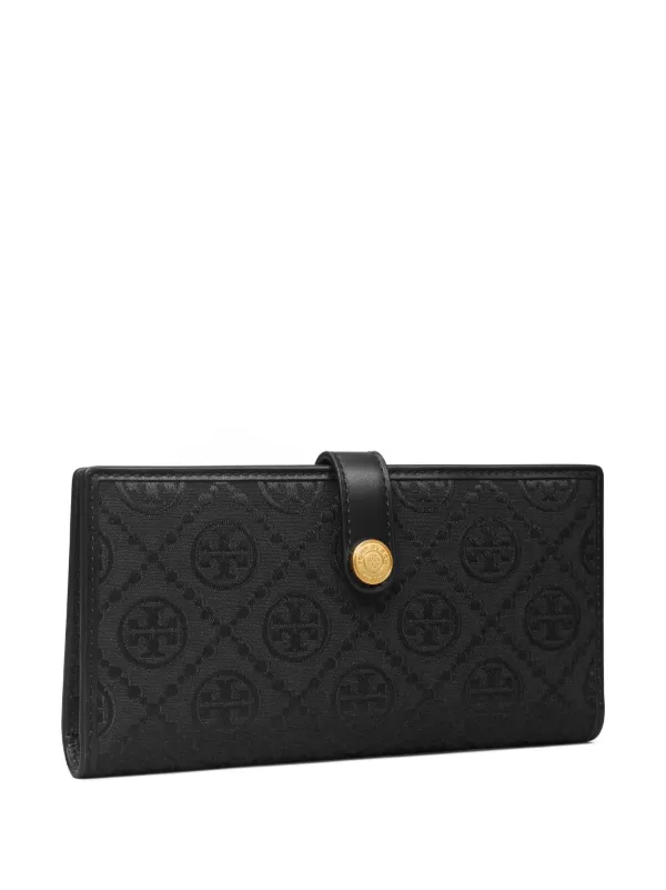 ★Tory Burch★T Monogram Contrast Embossed Zip Slim Wallet T Monogram Embossed Zip Slim Wallet: Women's Designer