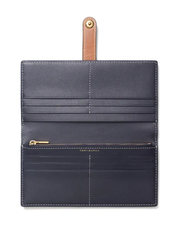 Tory Burch T Monogram Zip Slim Wallet | Blue | FARFETCH