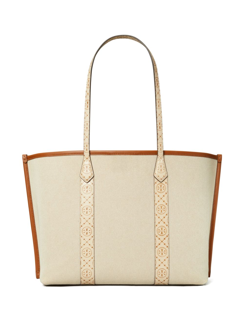 Shop Tory Burch Perry Canvas Tote Bag In Neutrals