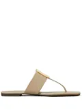 Tory Burch Georgia logo-debossed flip flops - Neutrals