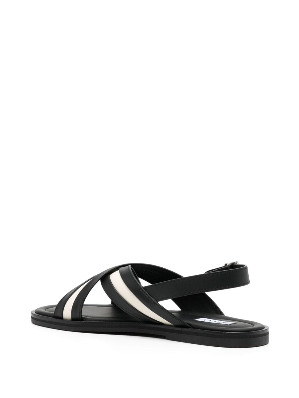 Shop Bally Crossover-strap Leather Sandals In Black