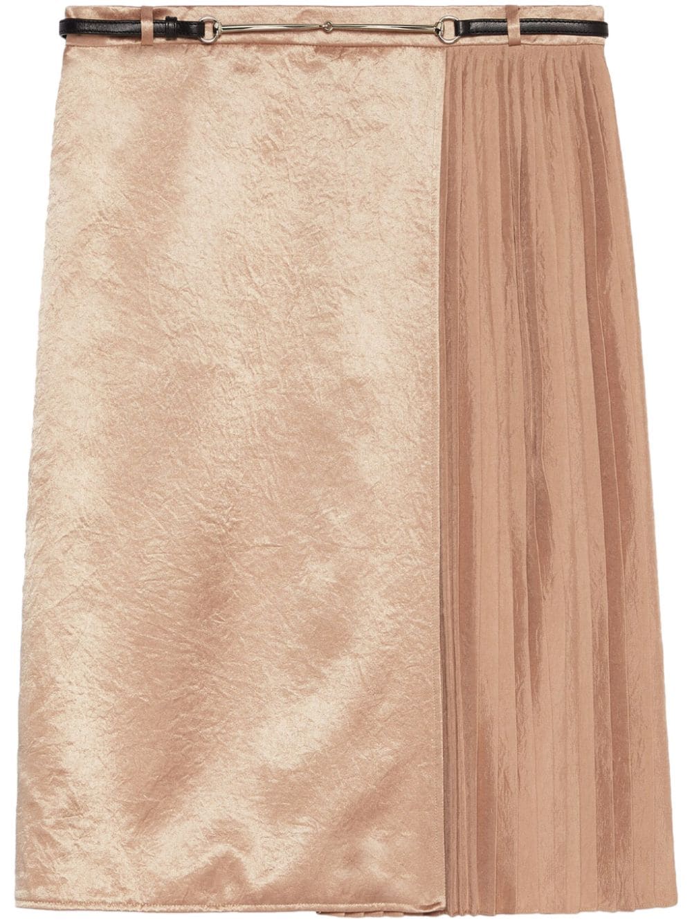 Gucci Belted Pleated Miniskirt In Neutrals