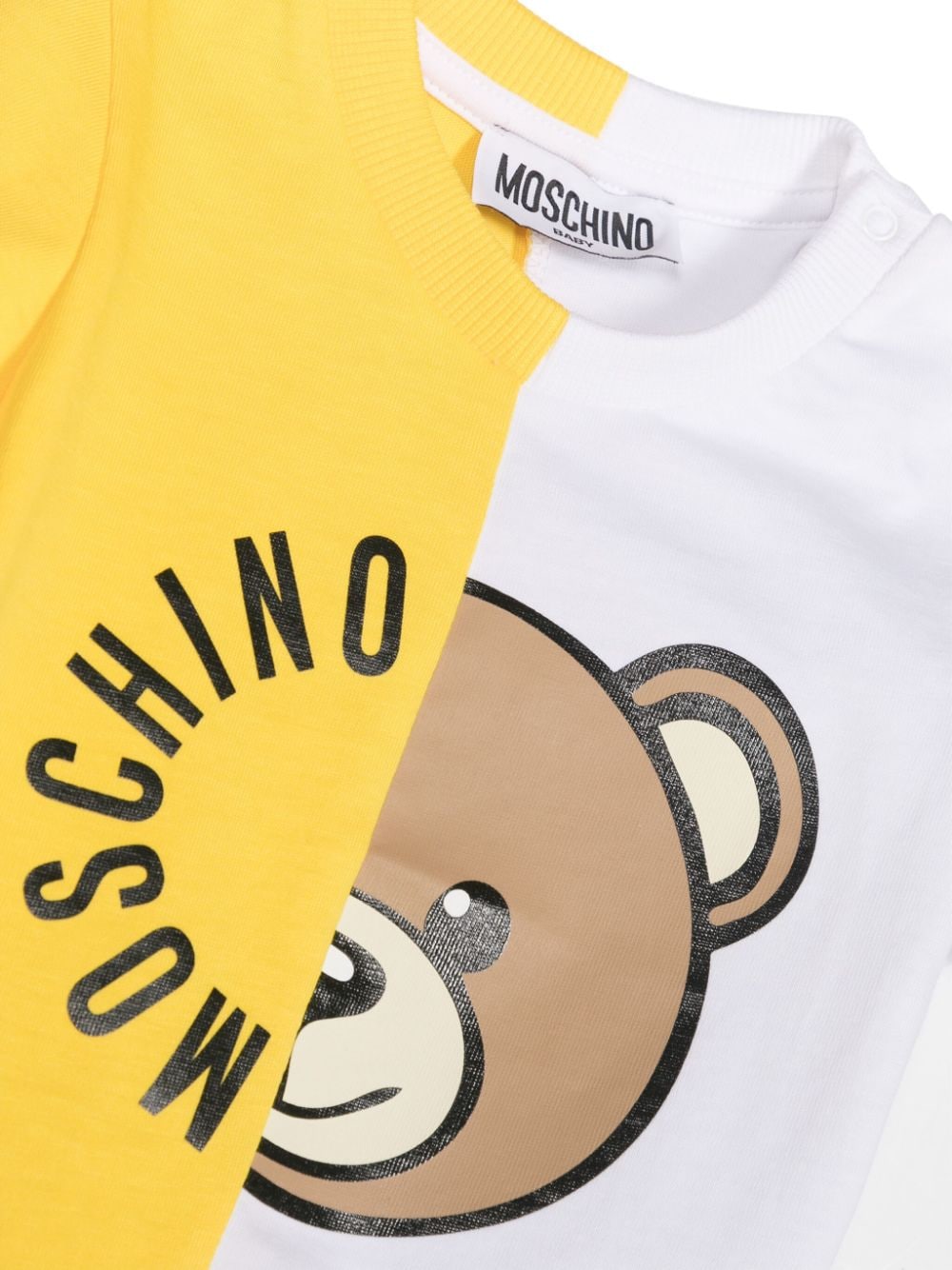 Shop Moschino Colour-block Cotton T-shirt In White