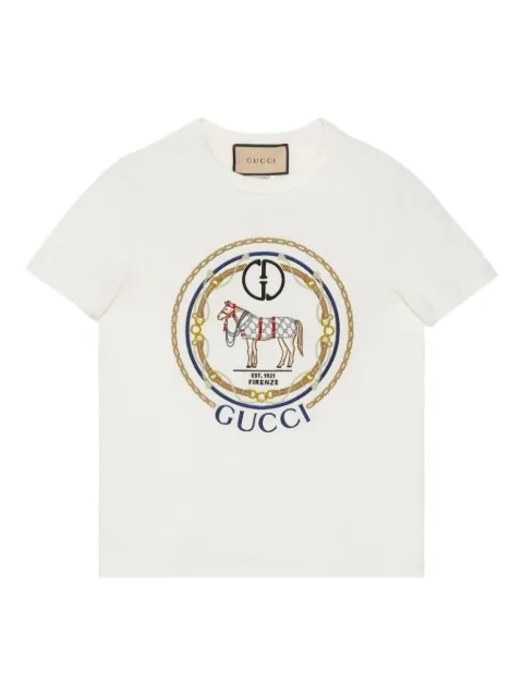 Gucci logo-embroidered cotton T-shirt