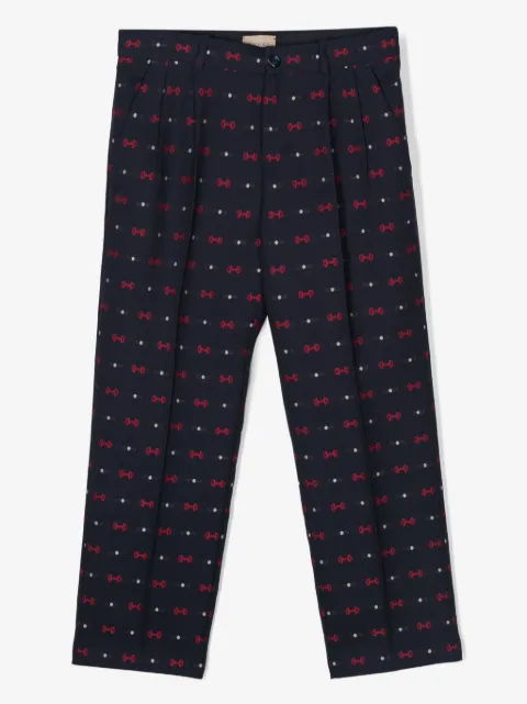 Gucci Kids pantalones rectos con bordado Horsebit