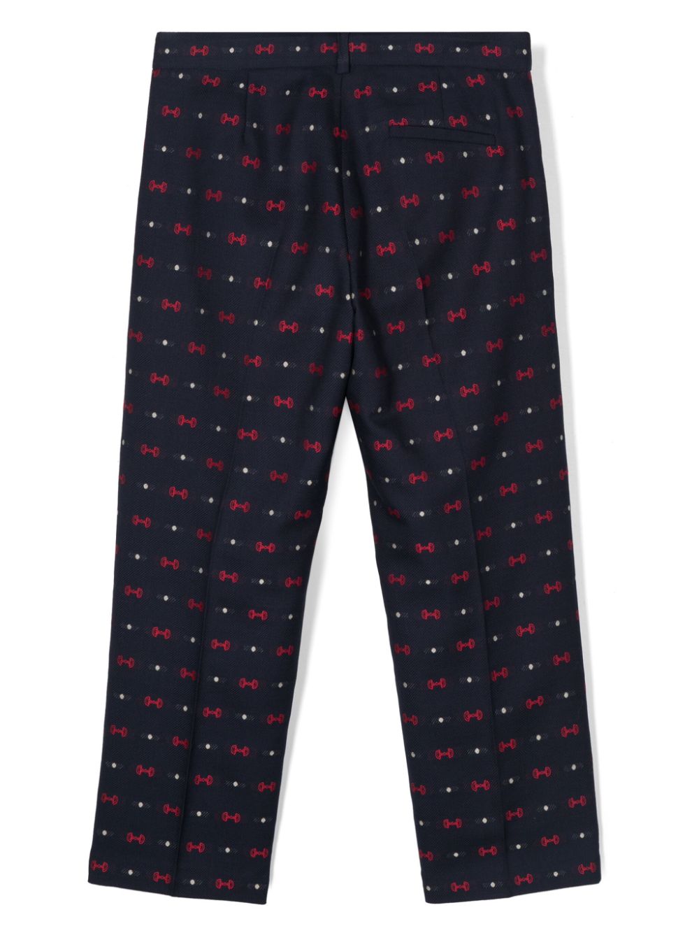 Gucci Kids Horsebit-embroidered straight-leg trousers - Blue