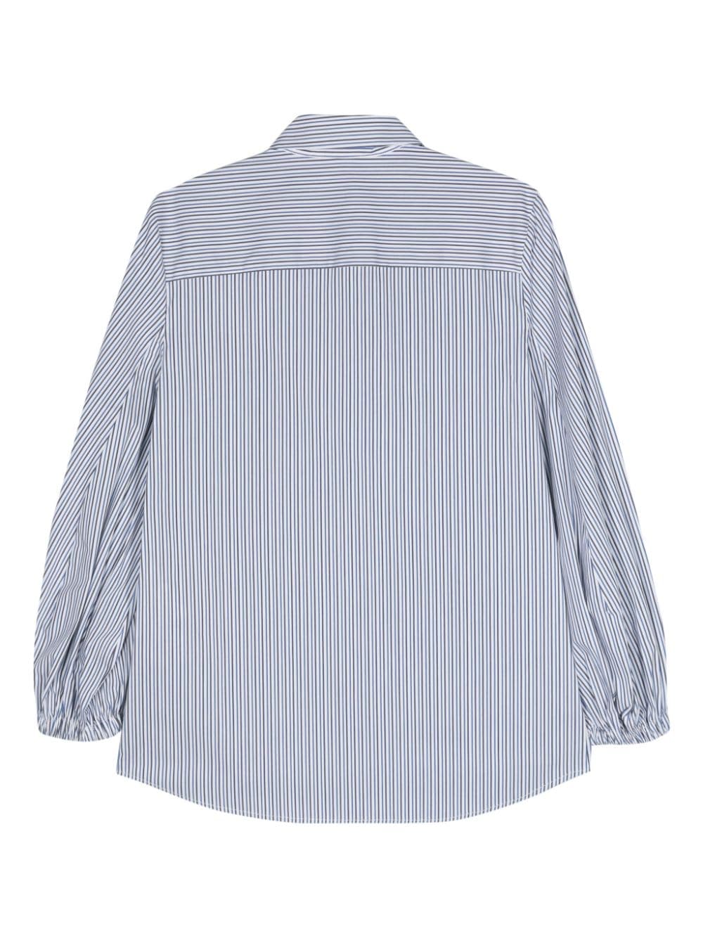 Shop Semicouture Striped Poplin Shirt In Blue