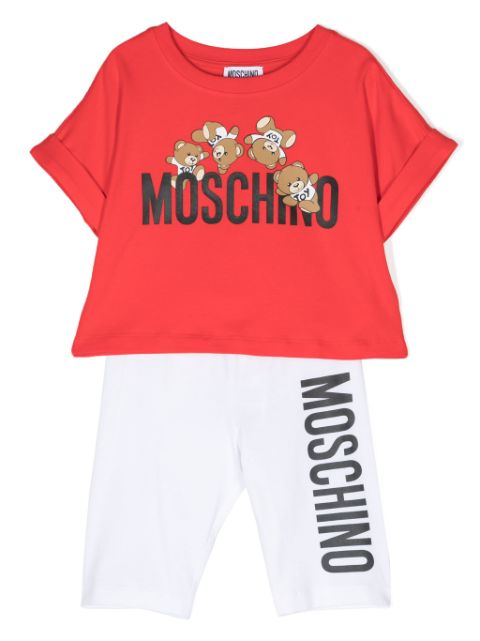 Moschino Kids logo-print cotton short set