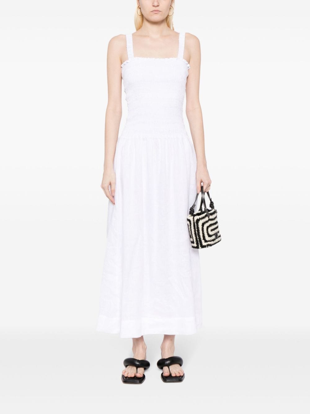 Shop Faithfull The Brand Messini Linen Midi Dress In White