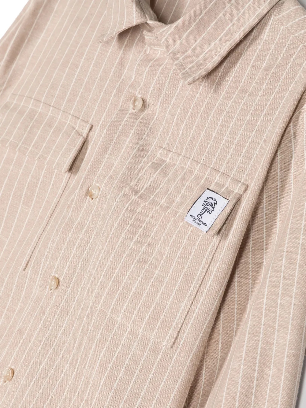 PAOLO PECORA STRIPED BUTTON-UP SHIRT