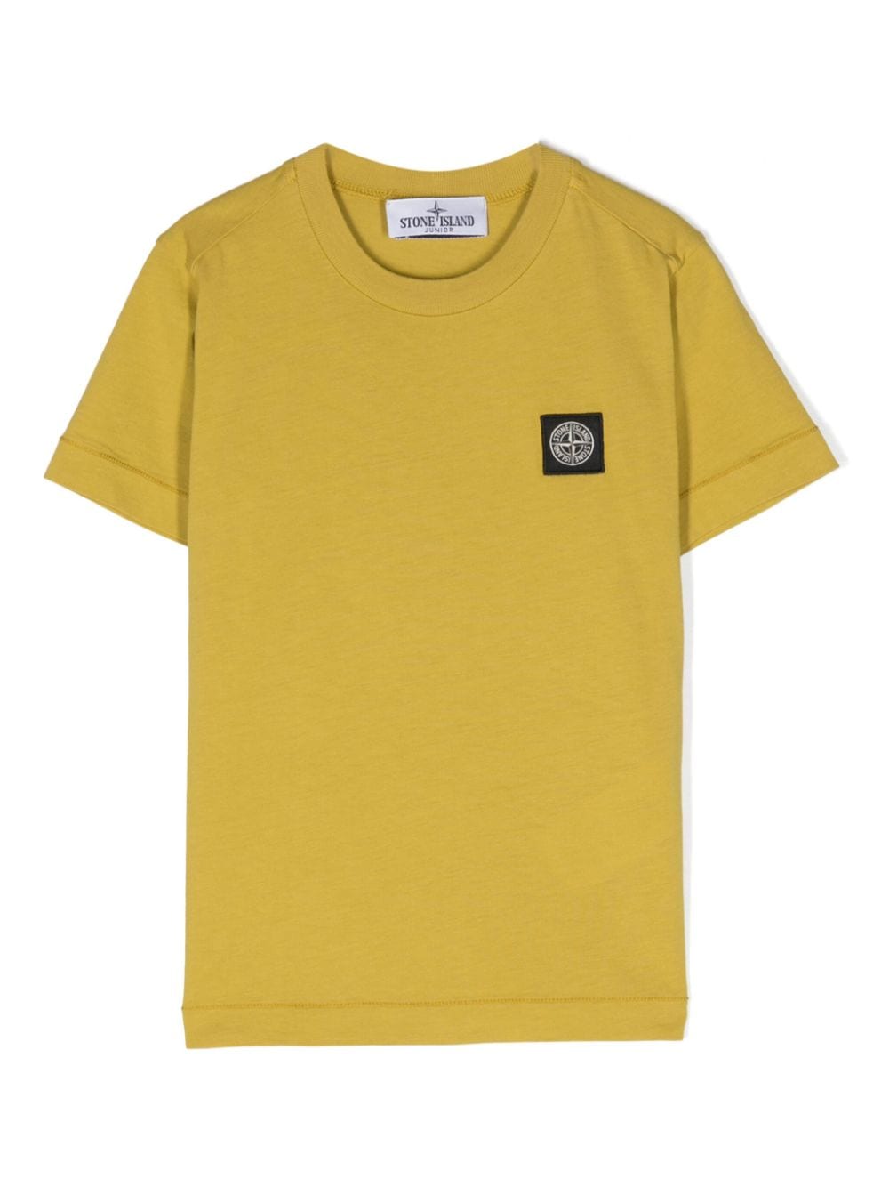 Stone Island Junior Kids' Compass-patch Cotton T-shirt In Yellow