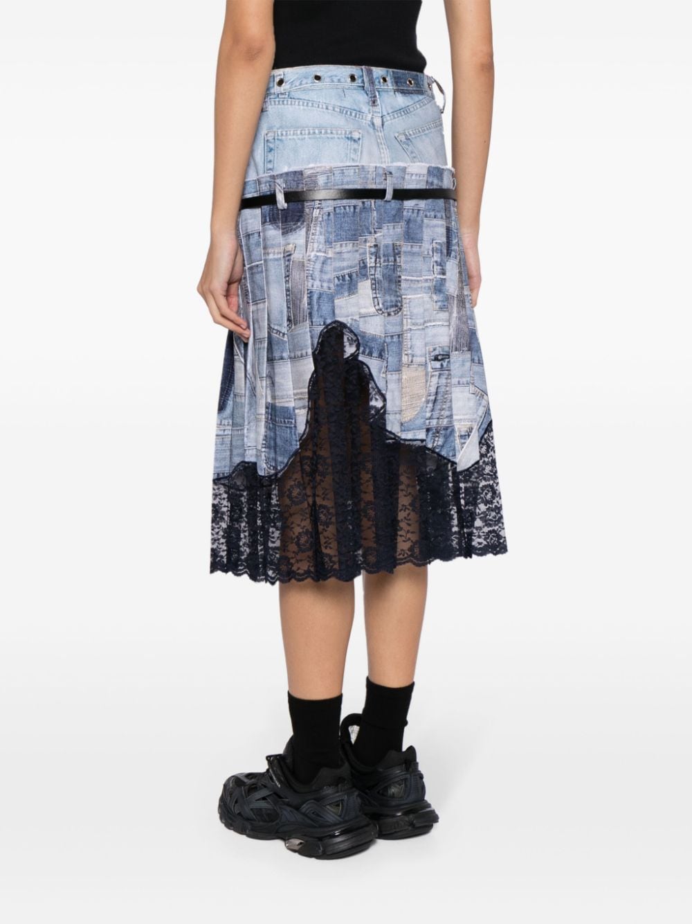 Shop Andersson Bell Panelled Midi Skirt In Blue