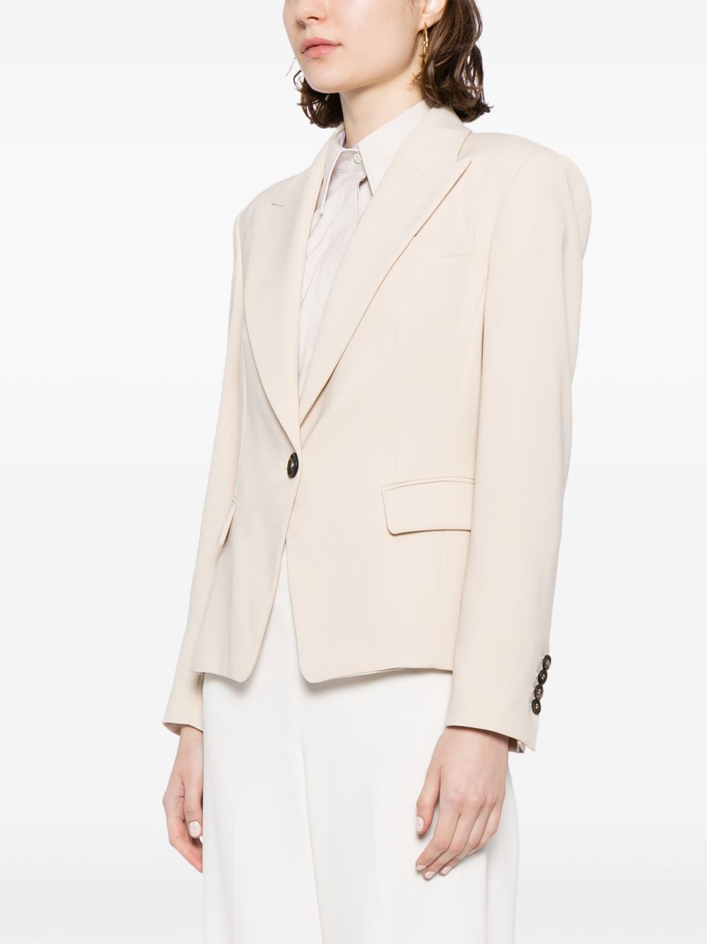 Shop Brunello Cucinelli Giacca Peak-lapel Blazer In Neutrals