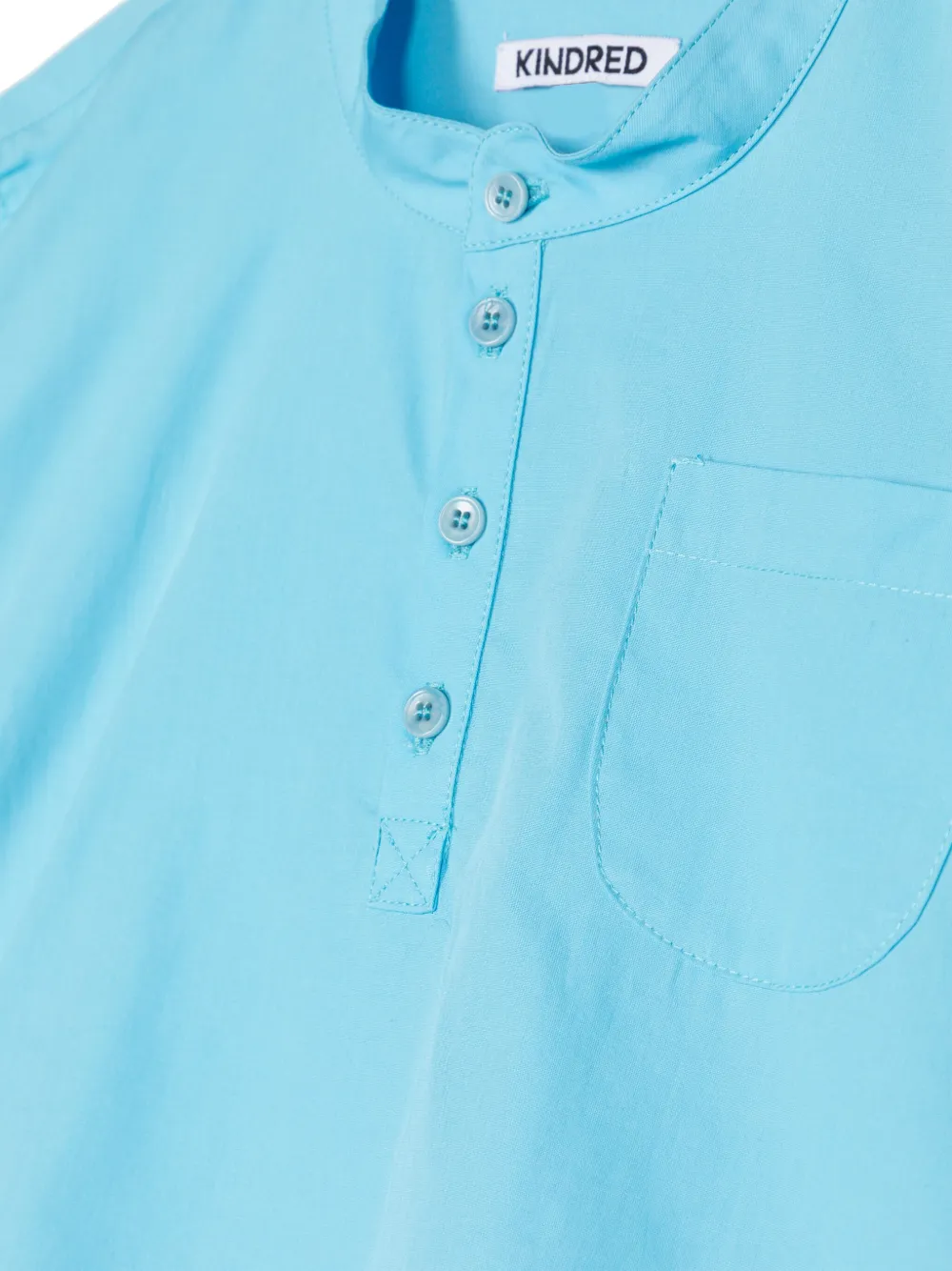 Shop Kindred Kaiser Cotton-poplin Henley Shirt In Blue