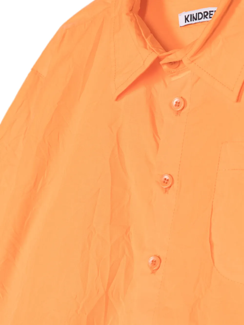 Shop Kindred Knox Crinkle Cotton-poplin Shirt In Orange