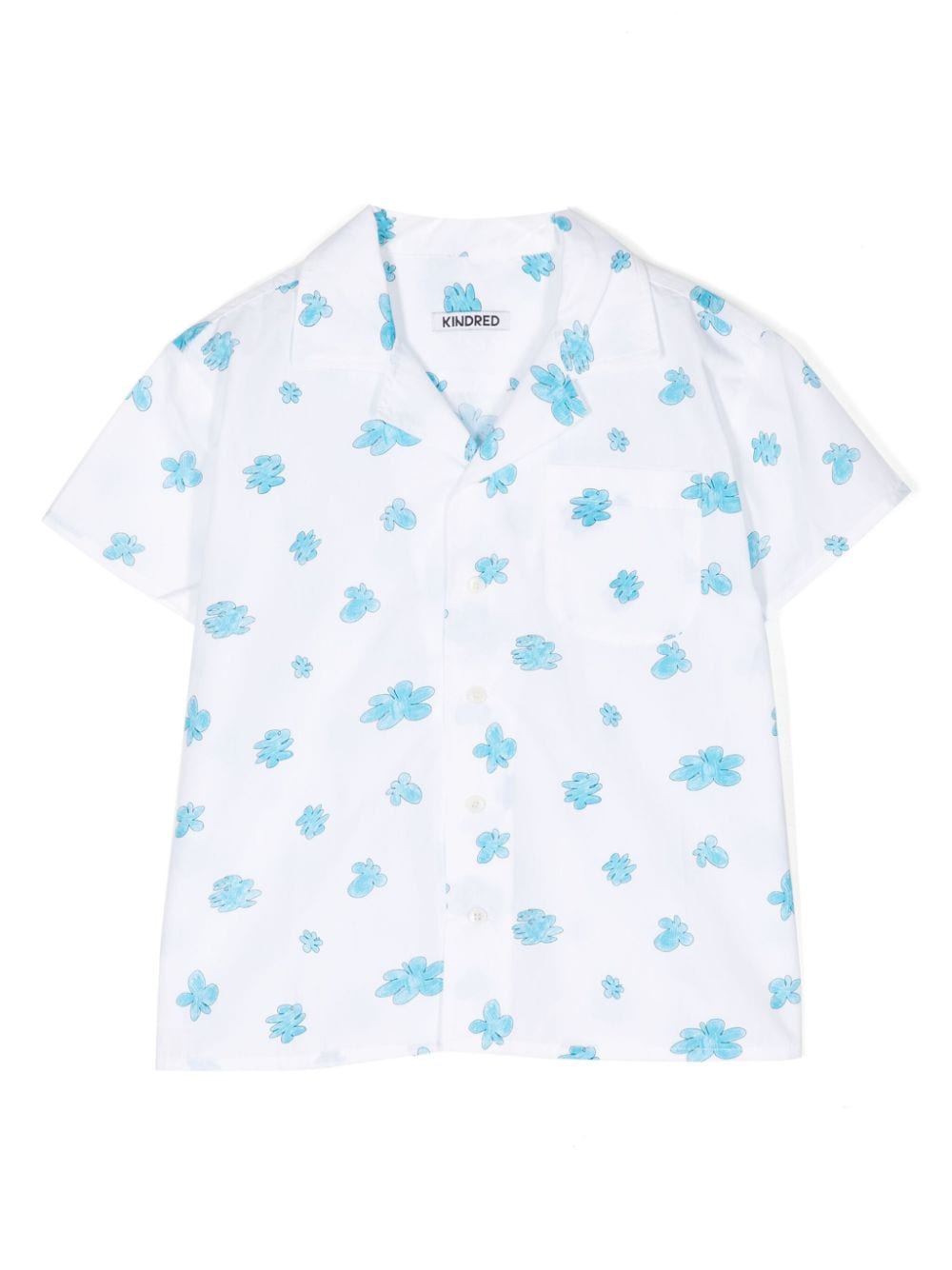 Kindred Kids' Kelly Scribble Cloud-print Camp Shirt In White