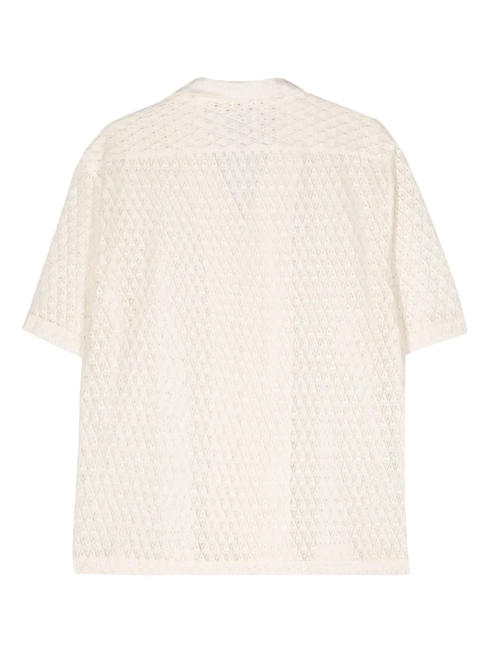Lardini Overhemd met macramé detail - Beige