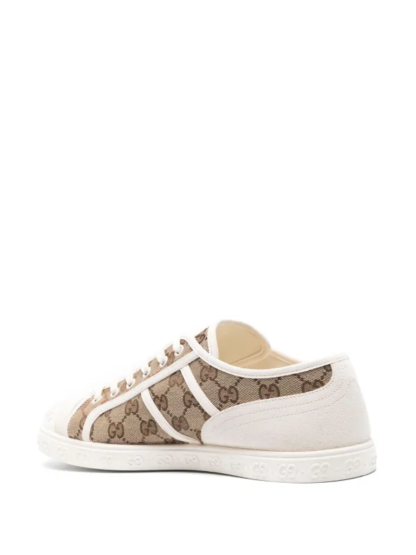 Gucci GG canvas sneakers men Canvas Rubber Fabric Suede 6 Brown