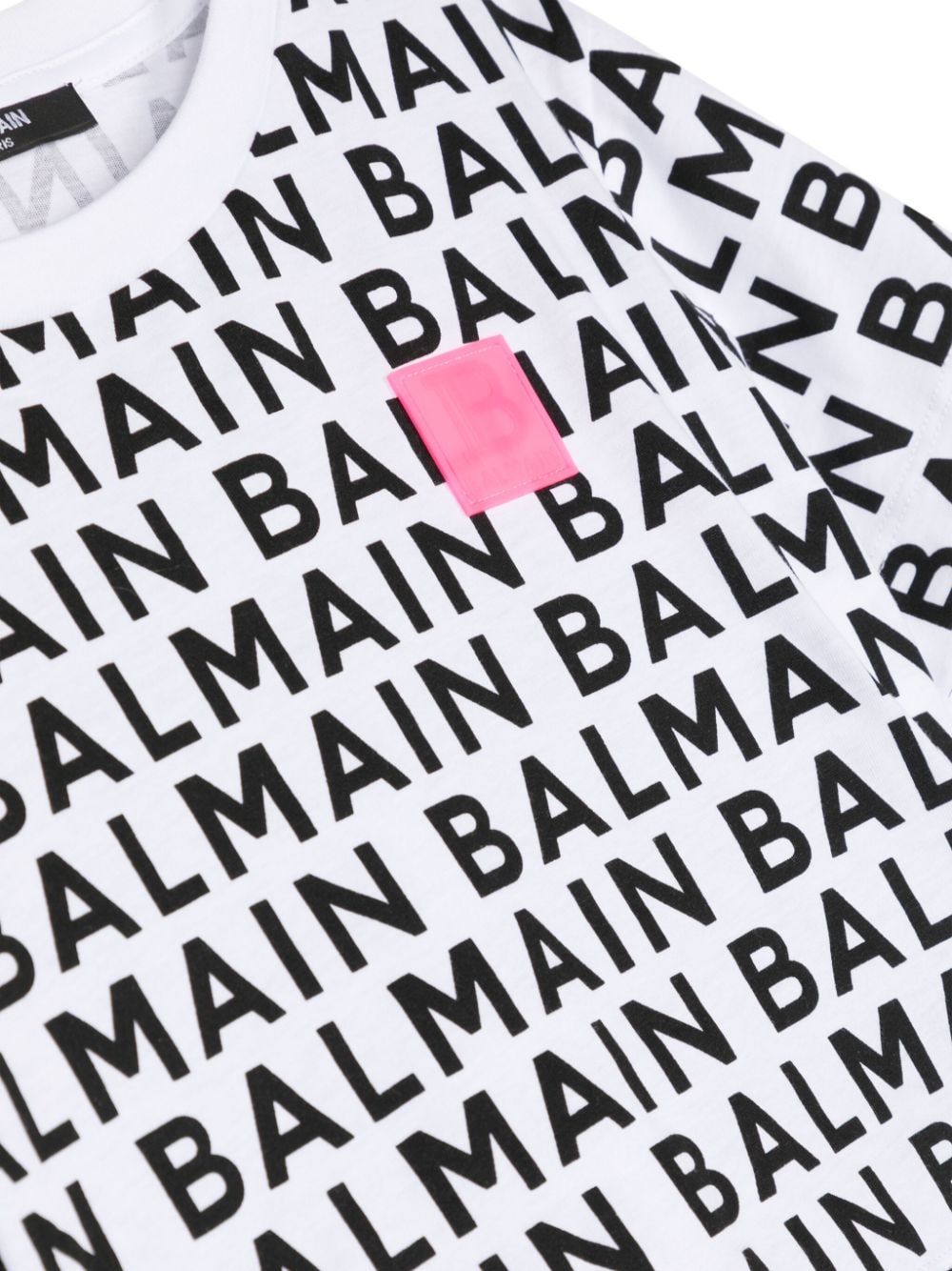 Balmain Kids Katoenen T-shirt met logoprint Wit