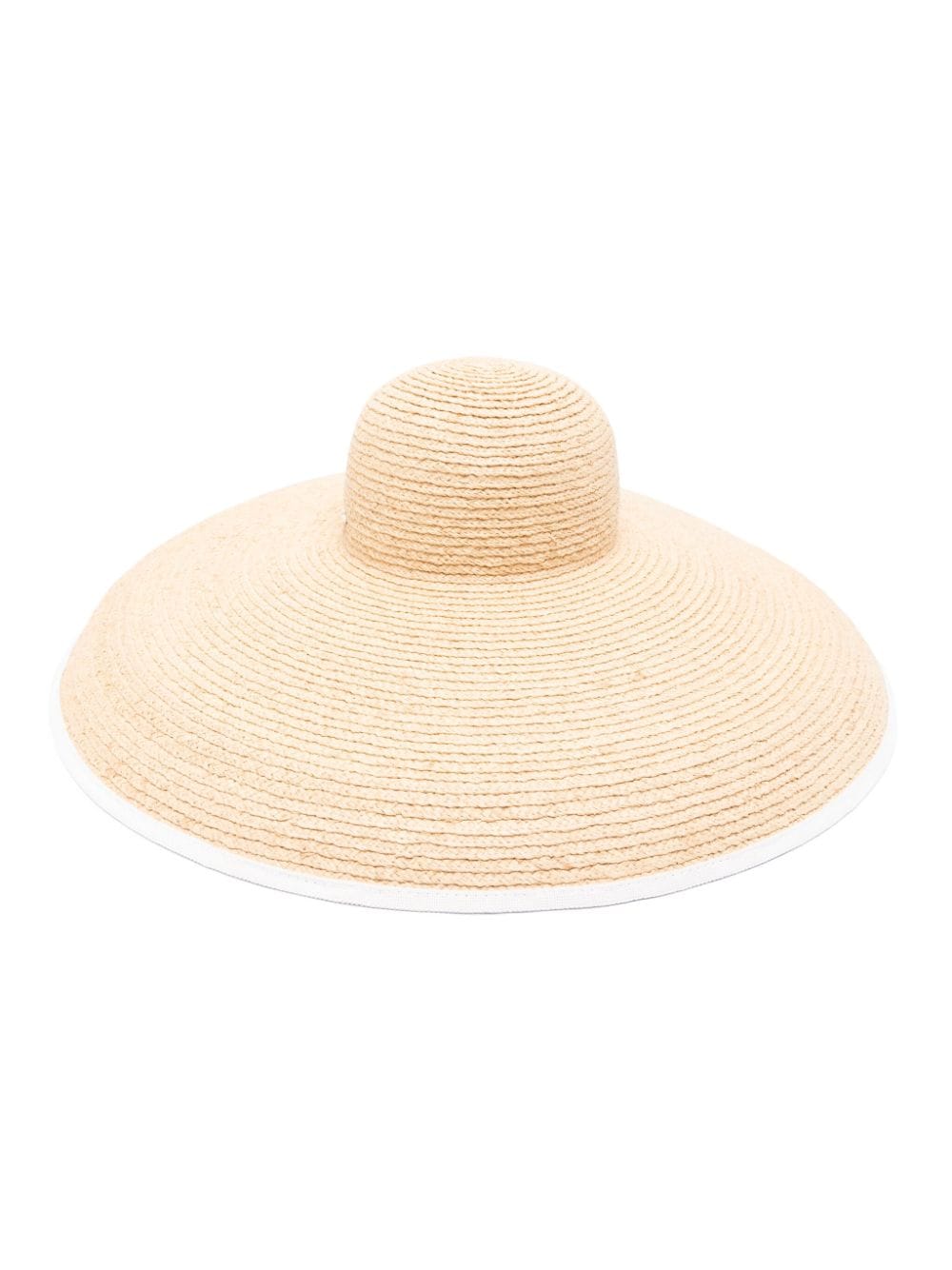 Borsalino Logo-plaque Straw Hat In Neutrals