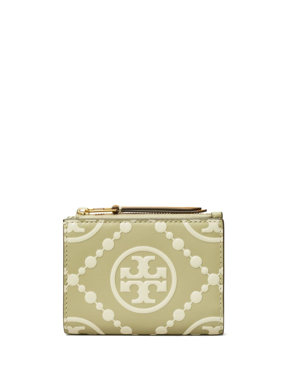 Shop Tory Burch T Monogram Leather Wallet In Green