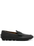 Bally logo-perforation leather driving shoes - Black