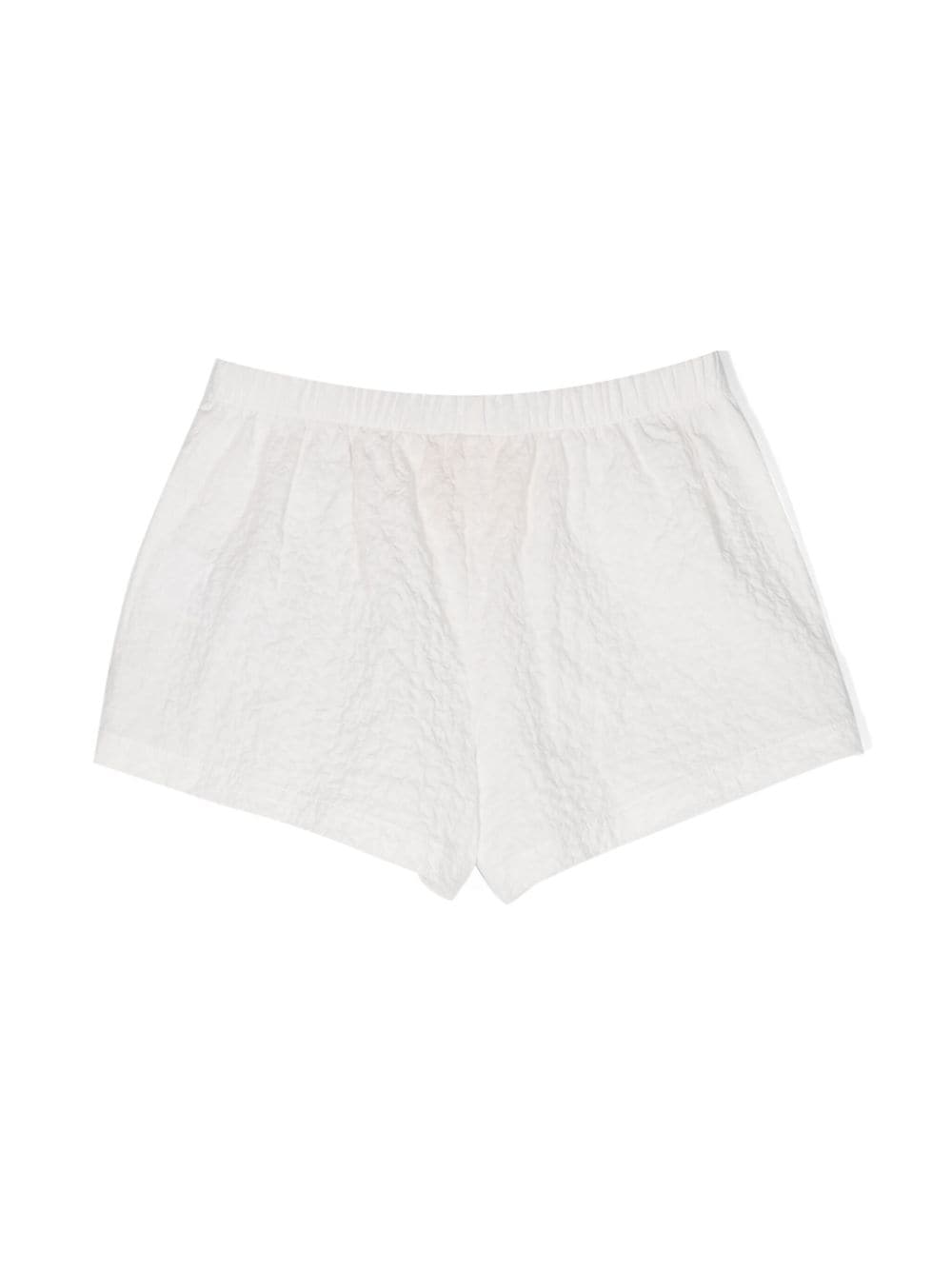 Shop Douuod Logo-patch Crinkled Shorts In White