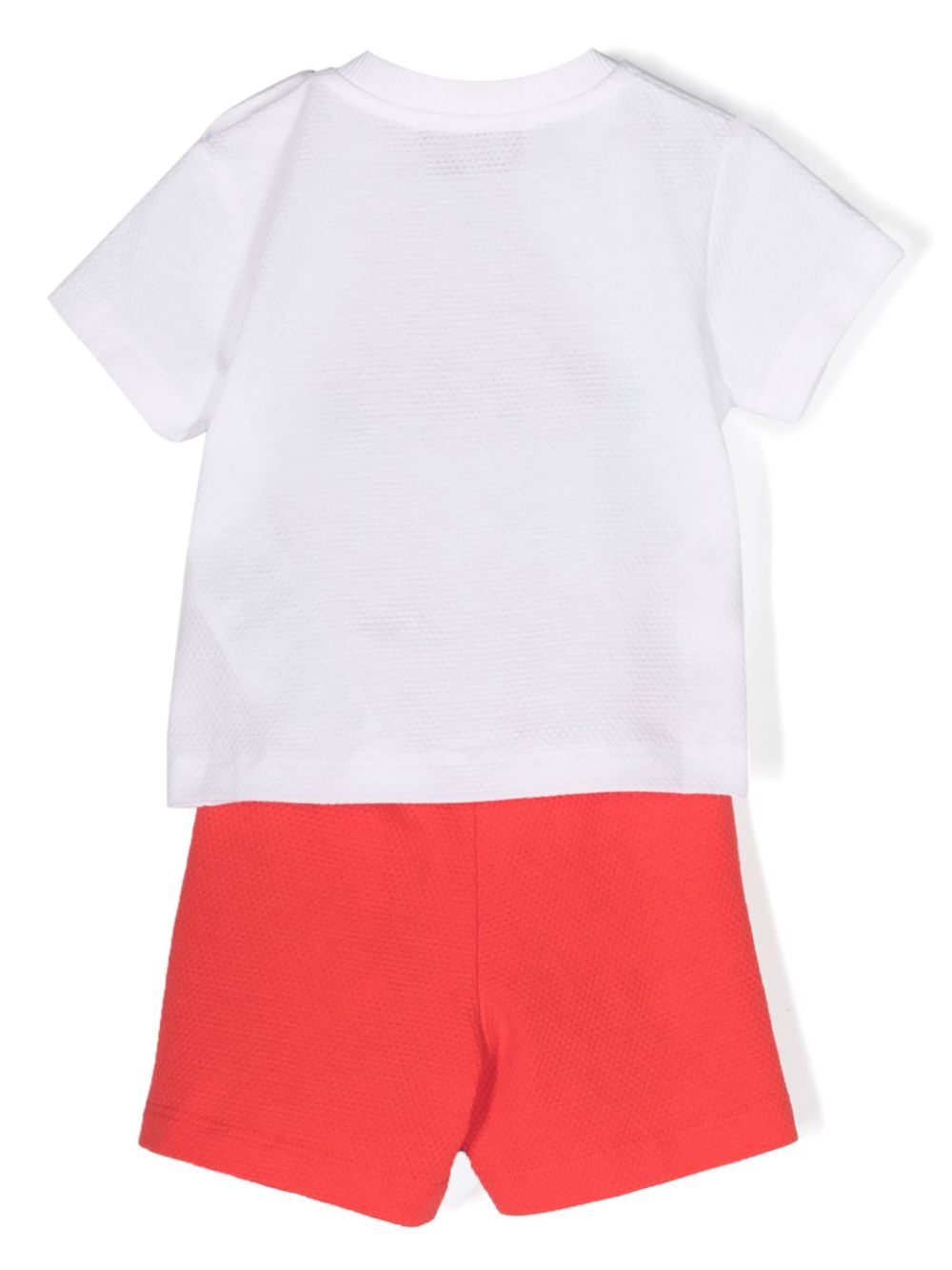 Moschino Kids logo-debossed cotton short set - White