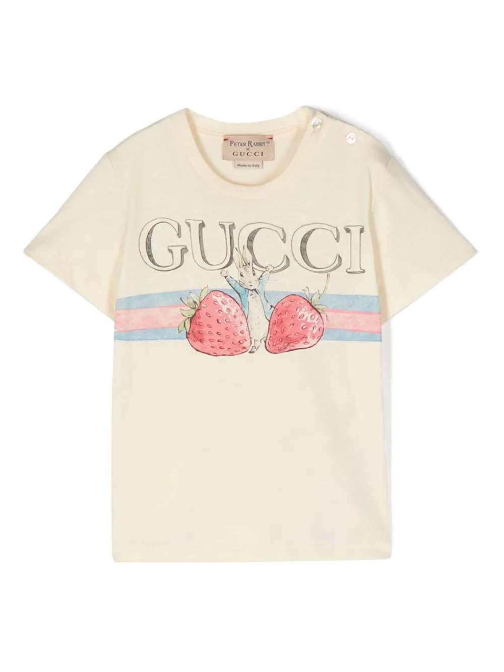 Gucci Kids x Peter Rabbit logo print T shirt Neutrals FARFETCH SA