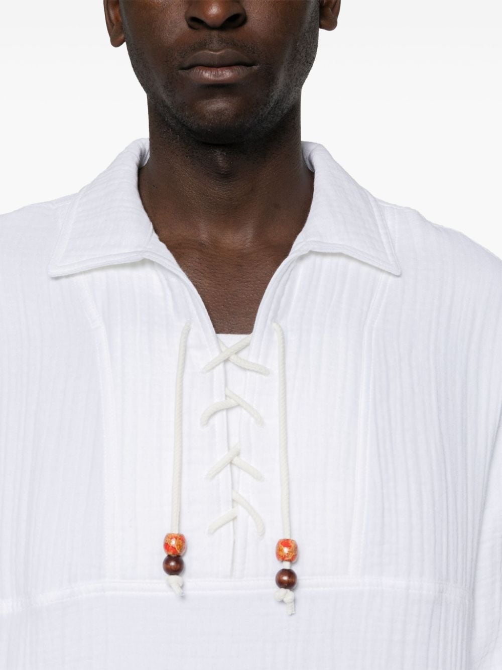 Shop Siedres Carlos Textured Cotton Sweatshirt In Weiss