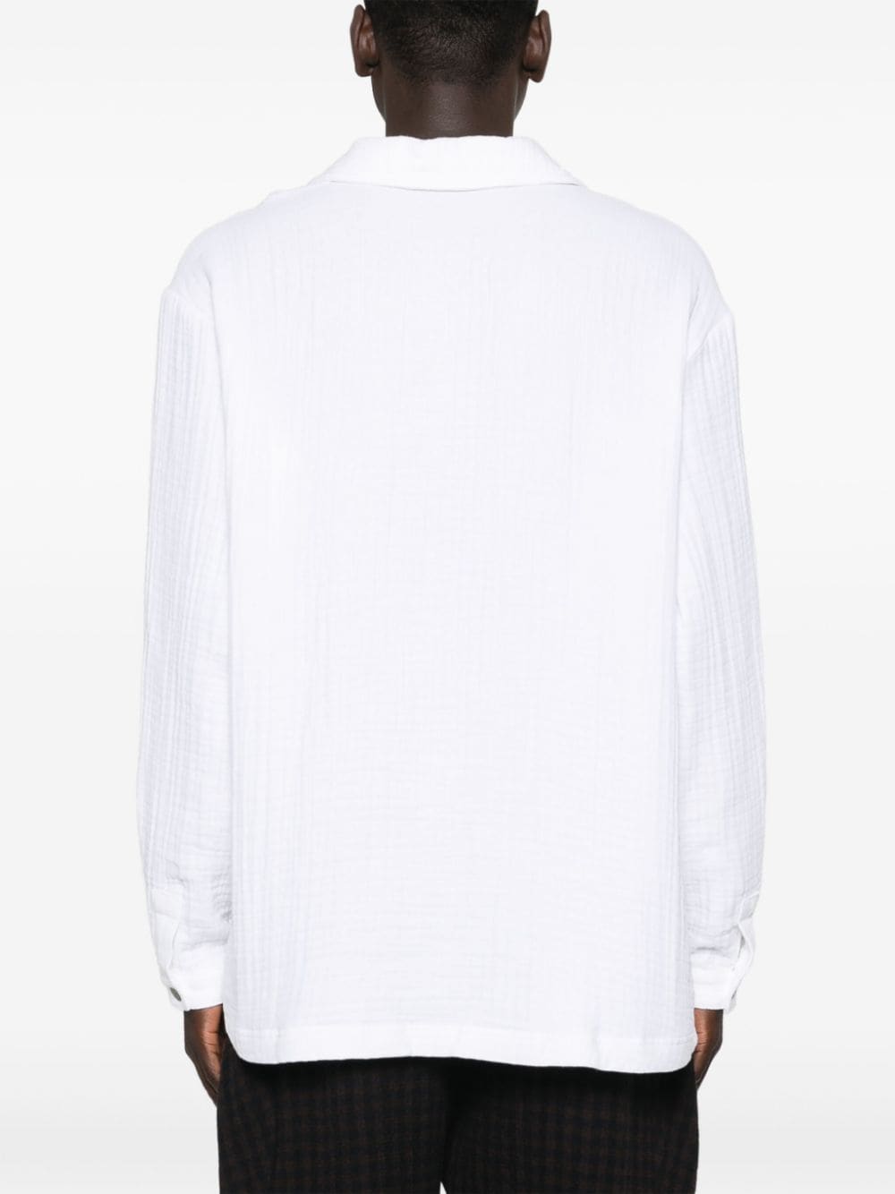 Shop Siedres Carlos Textured Cotton Sweatshirt In Weiss
